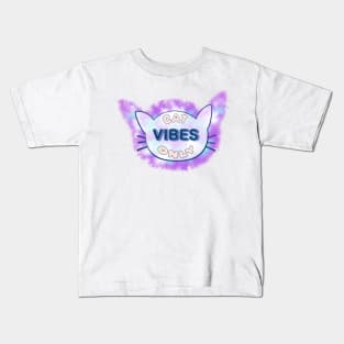 Tie Dye Cat Vibes Only Kids T-Shirt